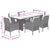 7 Piece Garden Dining Set with Cushions Grey Poly Rattan