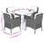 5 Piece Garden Dining Set with Cushions Black Poly Rattan