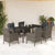 7 Piece Garden Dining Set with Cushions Grey Poly Rattan