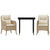 3 Piece Garden Dining Set with Cushions Beige Poly Rattan