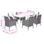 7 Piece Garden Dining Set with Cushions Beige Poly Rattan