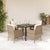 5 Piece Garden Dining Set with Cushions Beige Poly Rattan