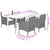 5 Piece Garden Dining Set with Cushions Beige Poly Rattan