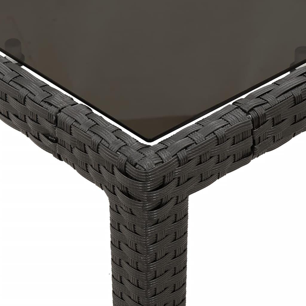 5 Piece Garden Dining Set with Cushions Black Poly Rattan