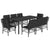 9 Piece Garden Dining Set with Cushions Black Poly Rattan