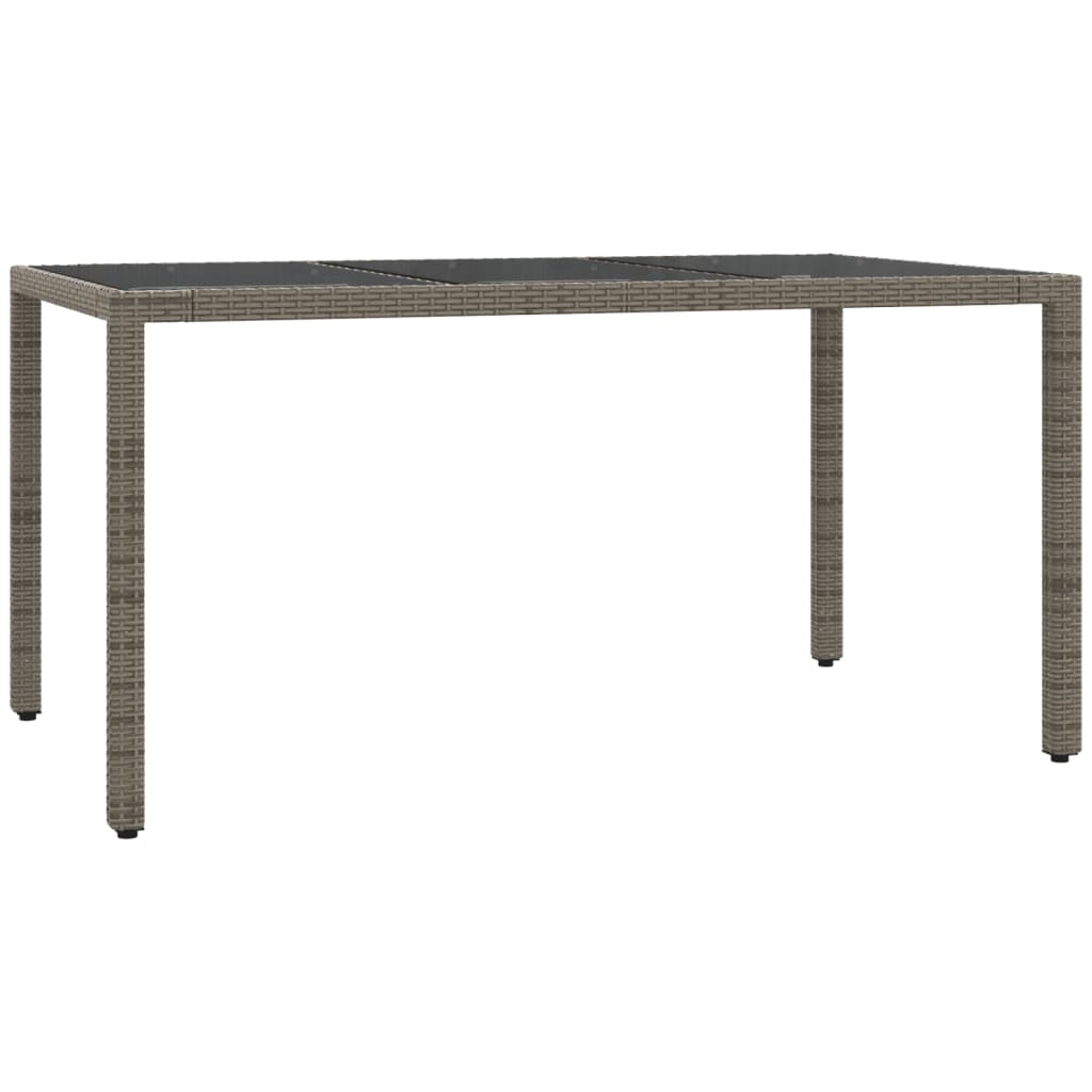 5 Piece Garden Dining Set with Cushions Grey Poly Rattan