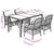 5 Piece Garden Dining Set with Cushions Grey Poly Rattan