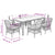 7 Piece Garden Dining Set with Cushions Grey Poly Rattan