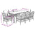 9 Piece Garden Dining Set with Cushions Grey Poly Rattan