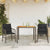 3 Piece Bistro Set with Cushions Grey Poly Rattan