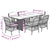 7 Piece Garden Dining Set with Cushions Black Poly Rattan