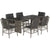 7 Piece Garden Dining Set with Cushions Grey Poly Rattan