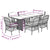 7 Piece Garden Dining Set with Cushions Grey Poly Rattan