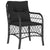 5 Piece Garden Dining Set with Cushions Black Poly Rattan