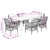 7 Piece Garden Dining Set with Cushions Black Poly Rattan