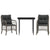 3 Piece Bistro Set with Cushions Grey Poly Rattan