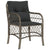 3 Piece Bistro Set with Cushions Grey Poly Rattan