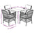 5 Piece Garden Dining Set with Cushions Grey Poly Rattan