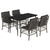 5 Piece Garden Dining Set with Cushions Grey Poly Rattan