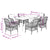 7 Piece Garden Dining Set with Cushions Grey Poly Rattan