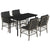 5 Piece Garden Dining Set with Cushions Grey Poly Rattan