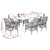7 Piece Garden Dining Set with Cushions Grey Poly Rattan