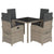 5 Piece Garden Dining Set with Cushions Grey Poly Rattan