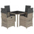 5 Piece Garden Dining Set with Cushions Grey Poly Rattan