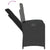 3 Piece Garden Dining Set with Cushions Black Poly Rattan