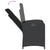5 Piece Garden Dining Set with Cushions Black Poly Rattan