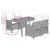 5 Piece Garden Dining Set with Cushions Black Poly Rattan