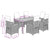 7 Piece Garden Dining Set with Cushions Black Poly Rattan