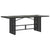 7 Piece Garden Dining Set with Cushions Black Poly Rattan