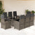 9 Piece Garden Dining Set with Cushions Grey Poly Rattan