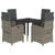 5 Piece Garden Dining Set with Cushions Grey Poly Rattan