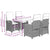 5 Piece Garden Dining Set with Cushions Grey Poly Rattan