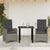3 Piece Garden Dining Set with Cushions Grey Poly Rattan