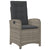 5 Piece Garden Dining Set with Cushions Grey Poly Rattan