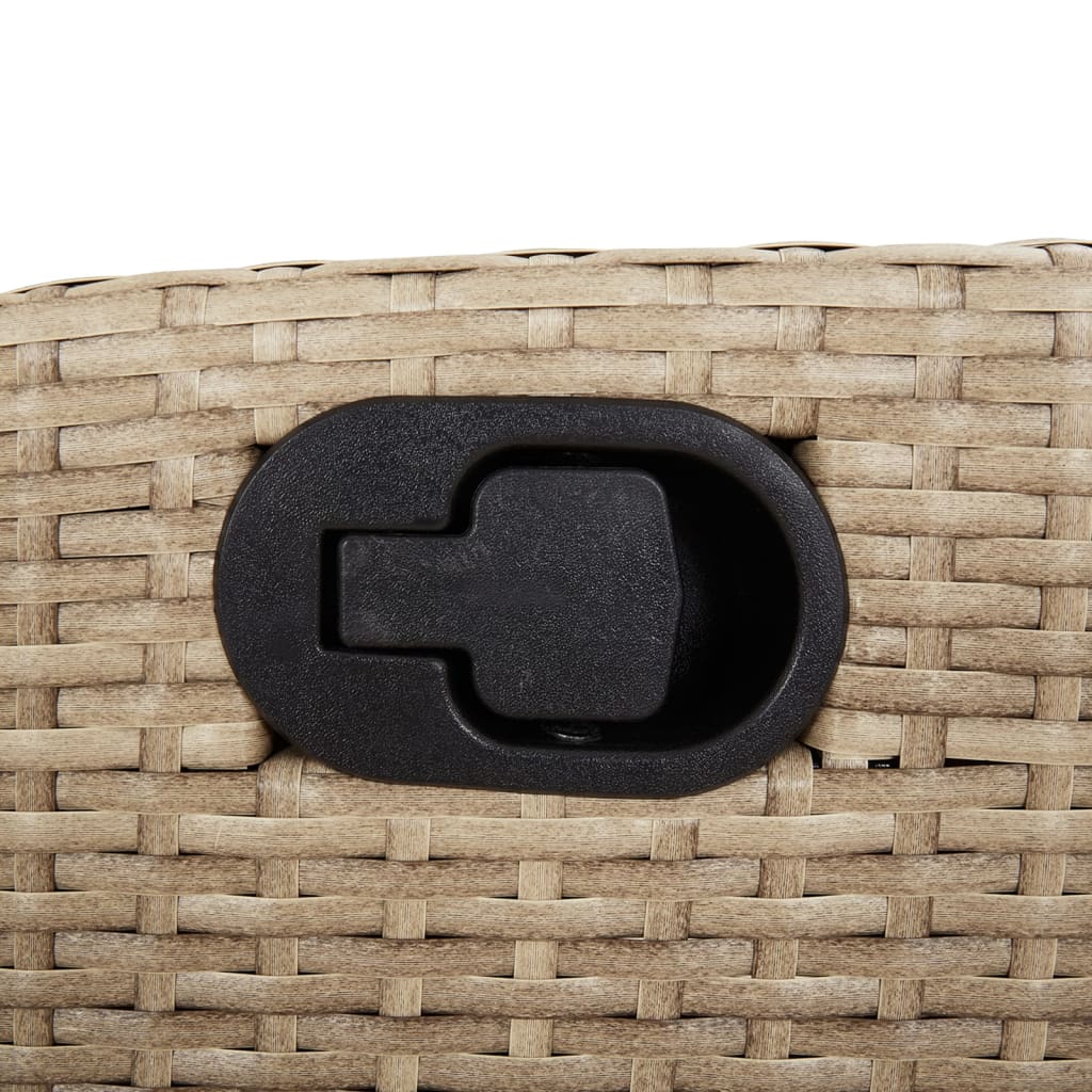 3 Piece Garden Dining Set with Cushions Beige Poly Rattan