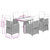 7 Piece Garden Dining Set with Cushions Black Poly Rattan