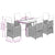 7 Piece Garden Dining Set with Cushions Grey Poly Rattan