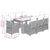 9 Piece Garden Dining Set with Cushions Grey Poly Rattan
