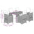 7 Piece Garden Dining Set with Cushions Grey Poly Rattan