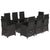 9 Piece Garden Dining Set with Cushions Black Poly Rattan