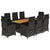 9 Piece Garden Dining Set with Cushions Black Poly Rattan