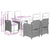 5 Piece Garden Dining Set with Cushions Black Poly Rattan