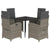 5 Piece Garden Dining Set with Cushions Grey Poly Rattan