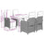 5 Piece Garden Dining Set with Cushions Grey Poly Rattan