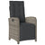 3 Piece Bistro Set with Cushions Grey Poly Rattan