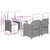 5 Piece Garden Dining Set with Cushions Grey Poly Rattan